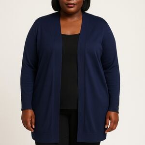 Madison Deep Blue Open Front Cardigan